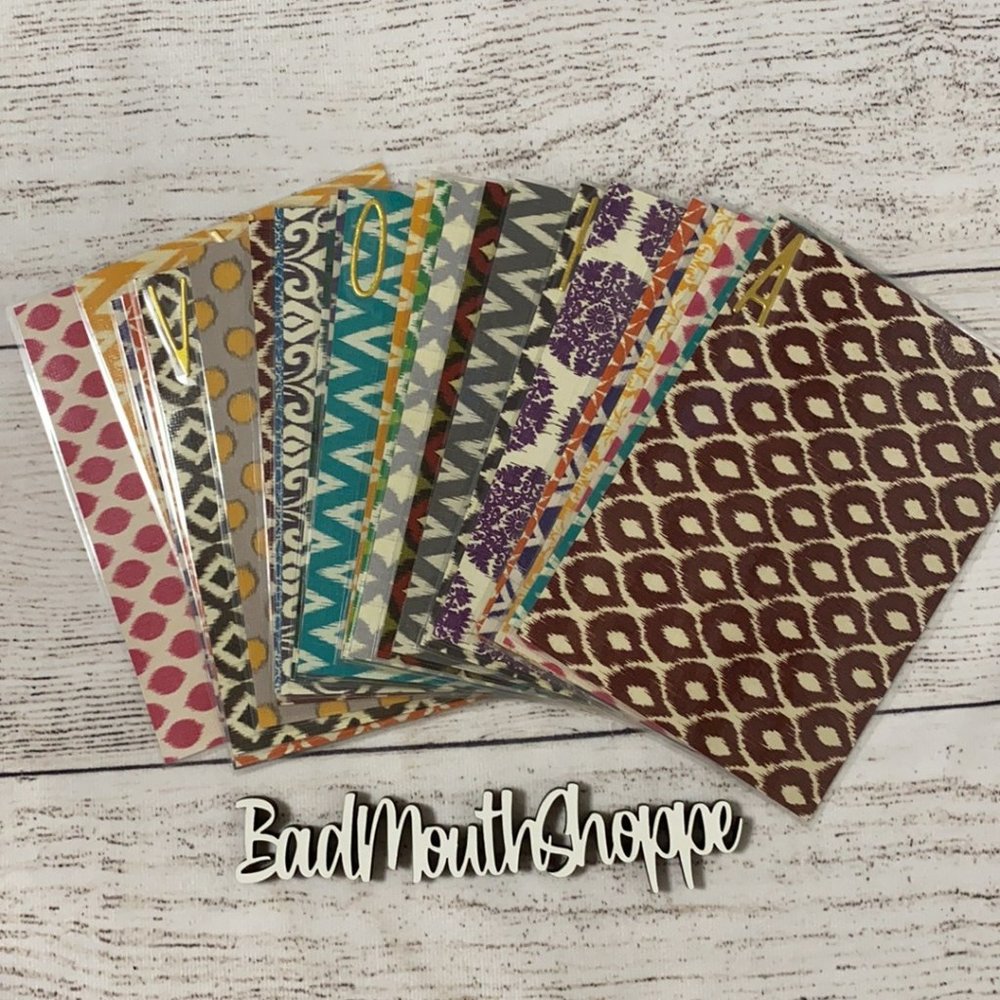 Handmade Storage Bin Alphabet Numerical Organizer Cards Separators Tribal Print